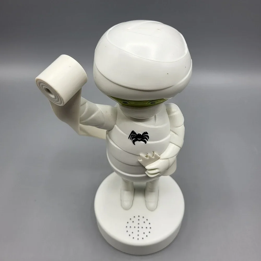 Hallmark Mummy Jokin' In The John Animated Sound Halloween Decor Green Spider